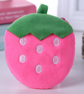 Кошелёк плюшевый &quot;Strawberry&quot;, pink (10*11 см) 