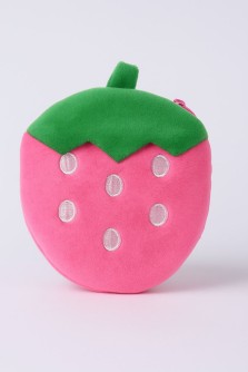 Кошелёк плюшевый "Strawberry", pink (10*11 см)