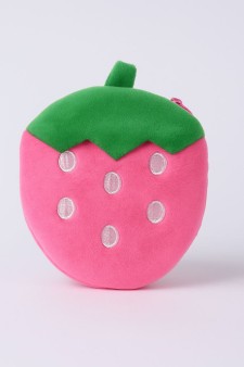 Кошелёк плюшевый "Strawberry", pink (10*11 см)