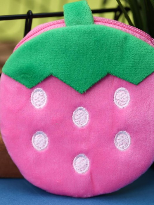 Кошелёк плюшевый &quot;Strawberry&quot;, pink (10*11 см) 