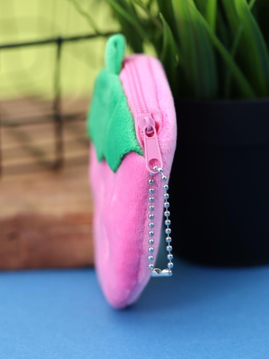 Кошелёк плюшевый &quot;Strawberry&quot;, pink (10*11 см) 