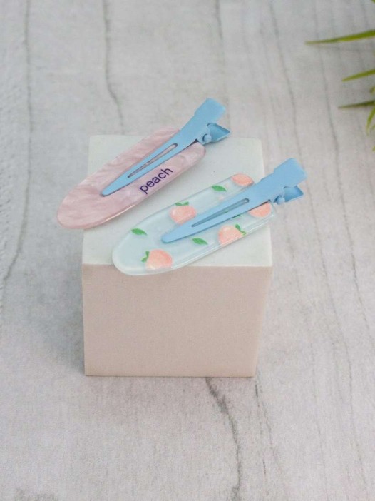 Набор заколок для волос GIRLY 2 шт. "Летний узор", розовый 