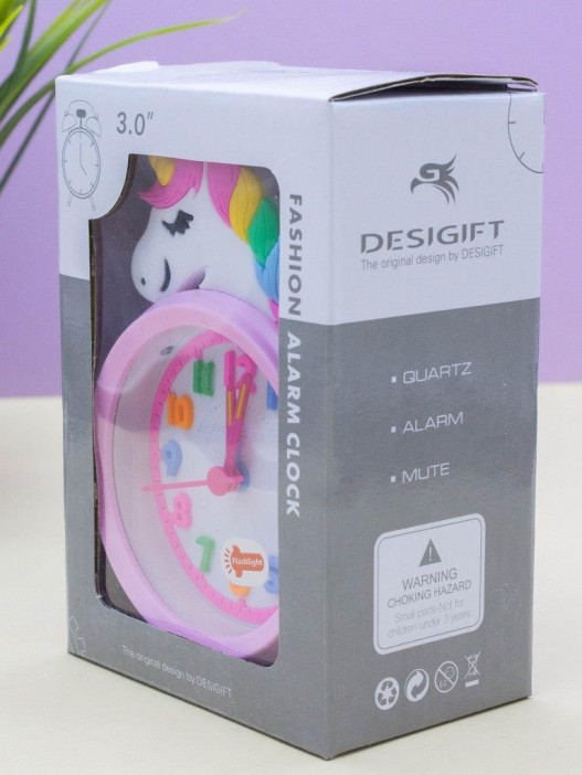 Часы-будильник «Cute unicorn», pink (13х9 см) 