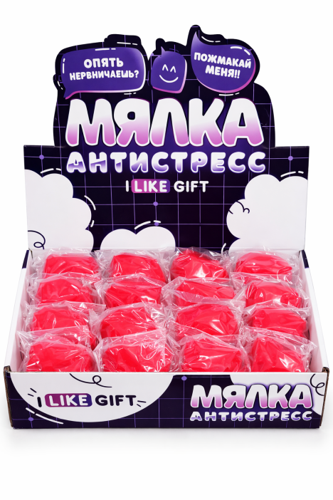 Мялка - антистресс «Сердце», шоу-бокс 24 шт. 