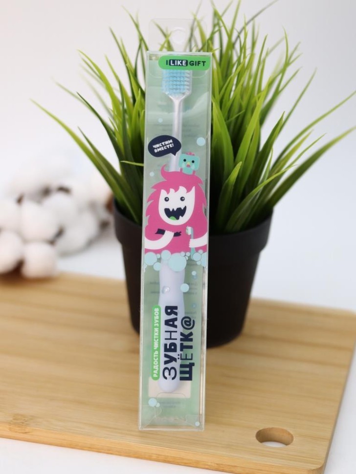 Зубная щётка для взрослых iLikeGift "Soft paw", white (19 см)