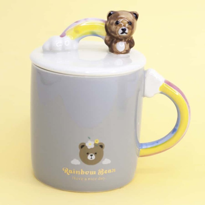 Кружка "Bear on the rainbow", gray (400ml) 