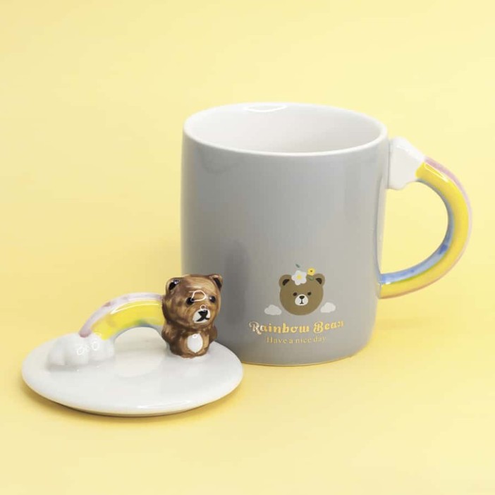 Кружка "Bear on the rainbow", gray (400ml) 