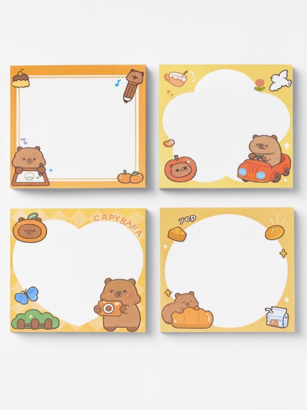 Блок для заметок &quot;Happiness and capybaras&quot;, 50 л. 8*8 см 
