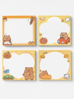 Блок для заметок "Happiness and capybaras", 50 л. 8*8 см