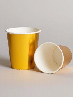 Набор бумажных стаканов 16 шт. "Golden party", (9 см)