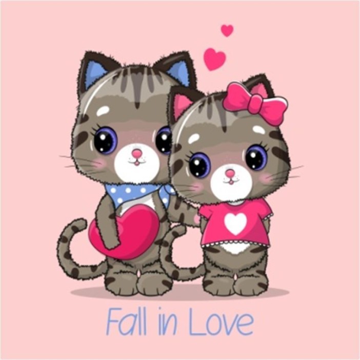 Алмазная мозаика без подрамника &quot;Кот с кошкой&quot;, 15х20 см 