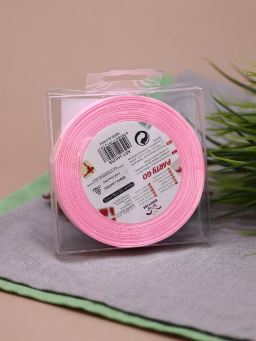 Лента для декора и подарков &quot;Ribbon of Joy&quot;, neon light pink (1,5 см*1 м) 