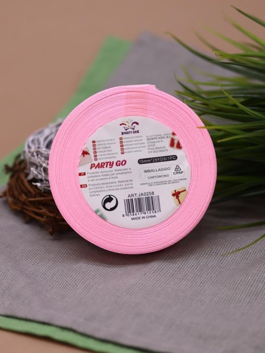 Лента для декора и подарков &quot;Ribbon of Joy&quot;, neon light pink (1,5 см*1 м) 