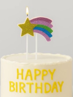 Свеча для торта "Make a wish", (8 см)