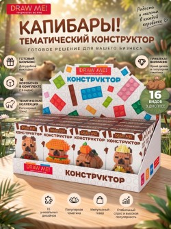Конструктор Draw Me! Капибара микс, шоу-бокс 16шт.