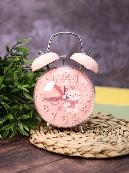 Часы-будильник «Clear wake-up with animals», pink bunny (17,5х11,5 см) 