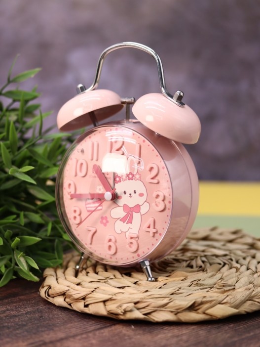 Часы-будильник «Clear wake-up with animals», pink bunny (17,5х11,5 см) 