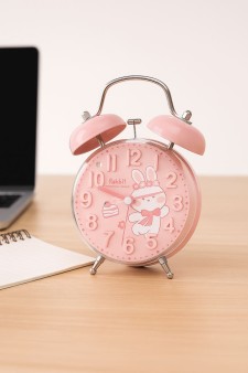Часы-будильник «Clear wake-up with animals», pink bunny (17,5х11,5 см)