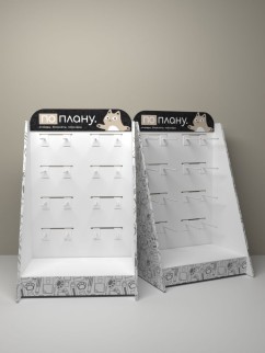 Стойка настольная "По плану" ч/б 16 крючков с наполнением канцелярии