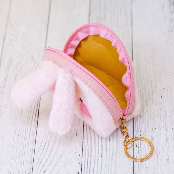 Кошелёк меховой "Face animal", hare pink 