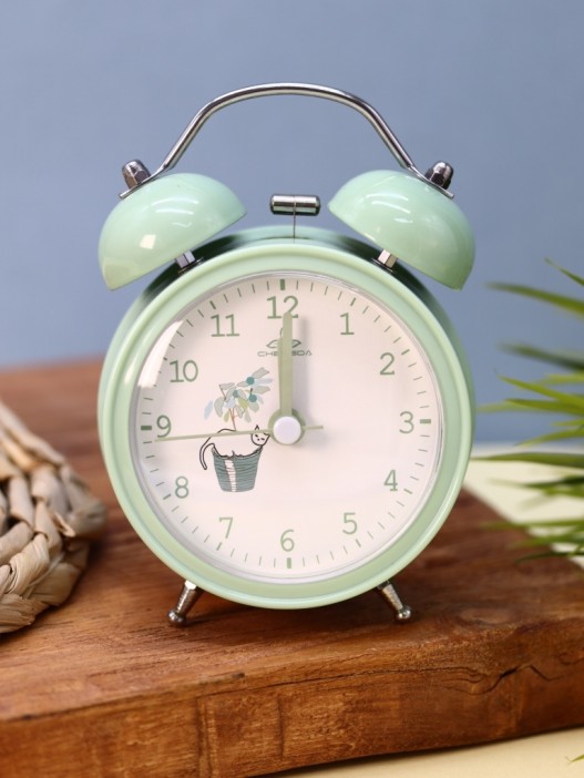 Часы-будильник "Image of cats", green 