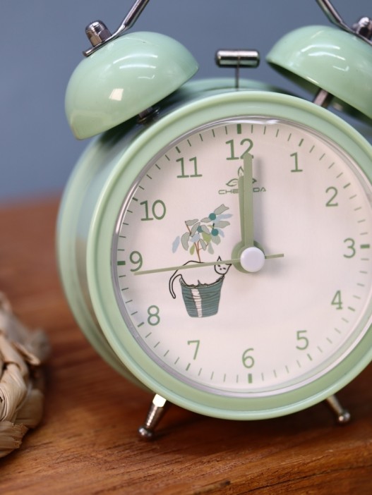 Часы-будильник "Image of cats", green 
