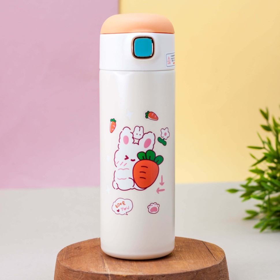 Термос "Animal food hare", orange (420 ml)