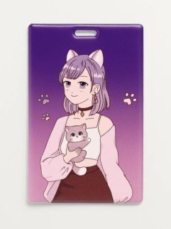 Держатель для карт Аниме &quot;Cute cat Girl&quot; (6,5 х 10,4 см)
