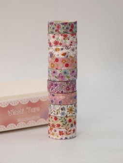 Набор декоративного скотча 10 шт. "Meadow flowers", mix (1.5см*2м)