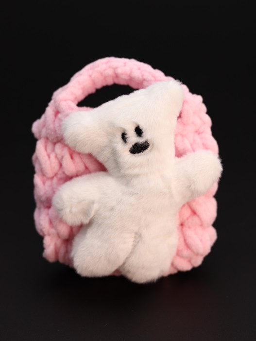 Сумочка для наушников &quot;Bear&quot;, pink (11.5*9.5 см) 