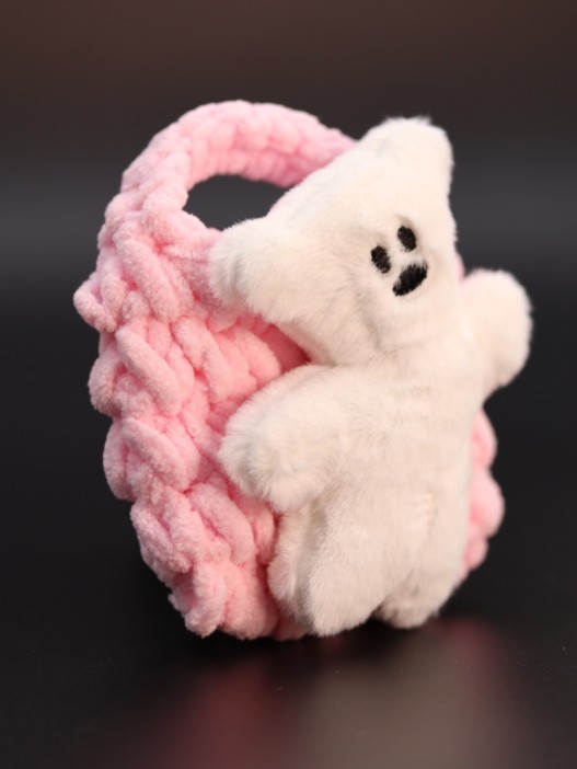 Сумочка для наушников &quot;Bear&quot;, pink (11.5*9.5 см) 