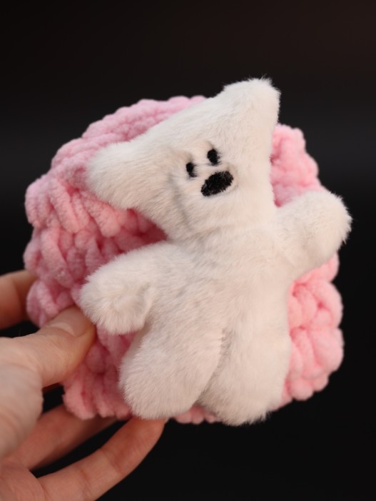 Сумочка для наушников &quot;Bear&quot;, pink (11.5*9.5 см) 