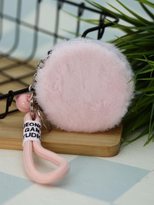 Плюшевое раскладное зеркало брелок "Capybara", розовое (7*7 см) 