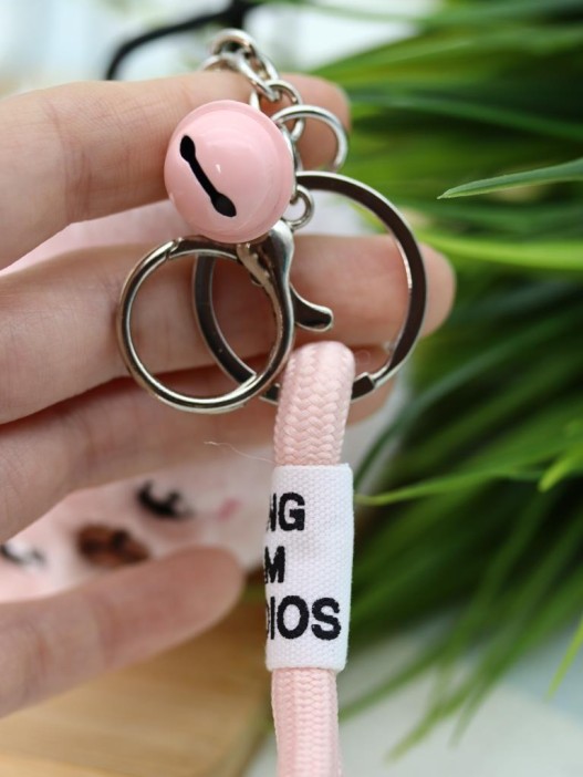 Плюшевое раскладное зеркало брелок "Capybara", розовое (7*7 см) 