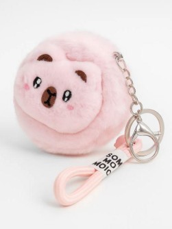 Плюшевое раскладное зеркало брелок "Capybara", розовое (7*7 см)