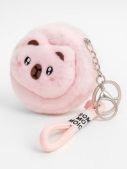 Плюшевое раскладное зеркало брелок "Capybara", розовое (7*7 см)