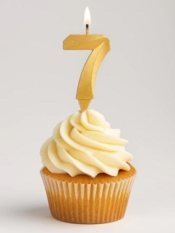 Свеча для торта "Грань" цифра 7 (золото mix), 8,7х4,3х1,2 см