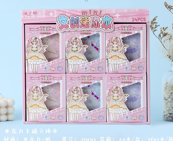 Блокнот &quot;Beautiful Lolita&quot;, mix, шоу-бокс 24 шт. 