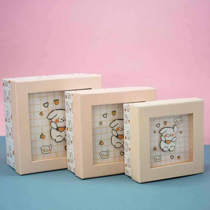 Набор подарочных коробок 3 в 1 «Hare», 19*19*9.5-17*17*8-15*15*6.5 