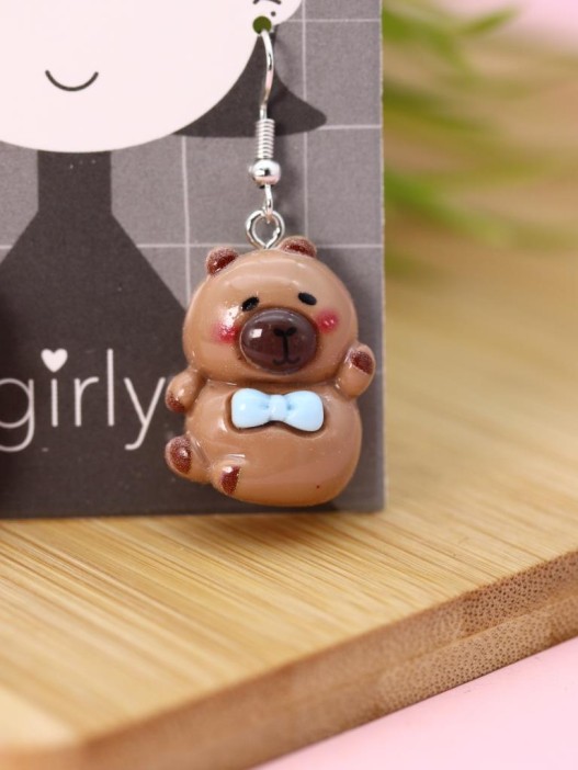 Серьги акриловые GIRLY &quot;Capybara with decoration&quot; 
