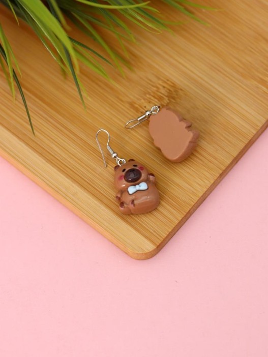 Серьги акриловые GIRLY &quot;Capybara with decoration&quot; 