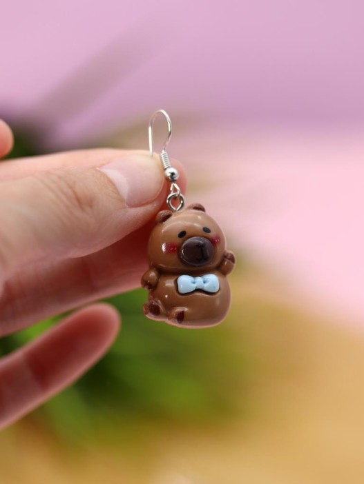 Серьги акриловые GIRLY &quot;Capybara with decoration&quot; 