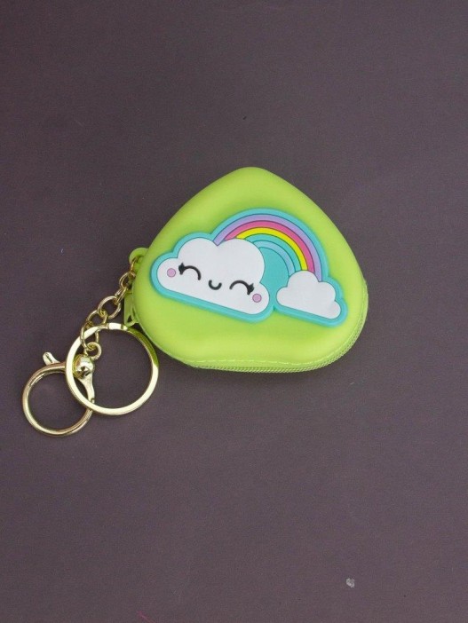 Брелок-кошелек силиконовый с карабином &quot;Облачко&quot; желтый 6*6 см 