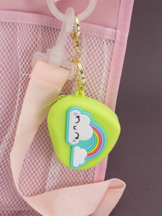 Брелок-кошелек силиконовый с карабином &quot;Облачко&quot; желтый 6*6 см 