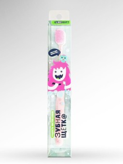 Зубная щётка для взрослых iLikeGift "Soft paw", pink (19 см)