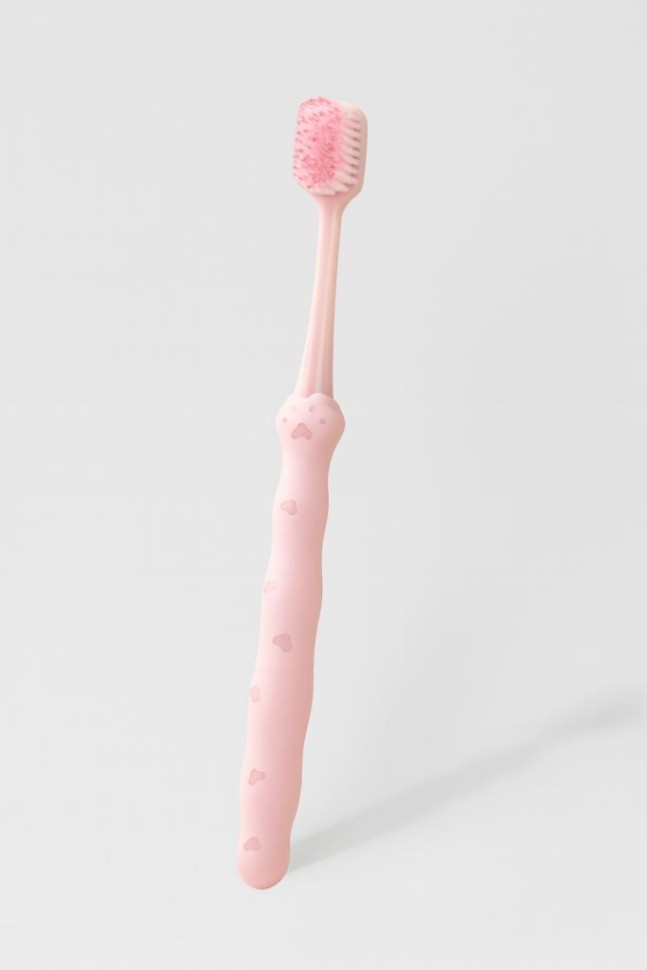 Зубная щётка для взрослых iLikeGift "Soft paw", pink (19 см)
