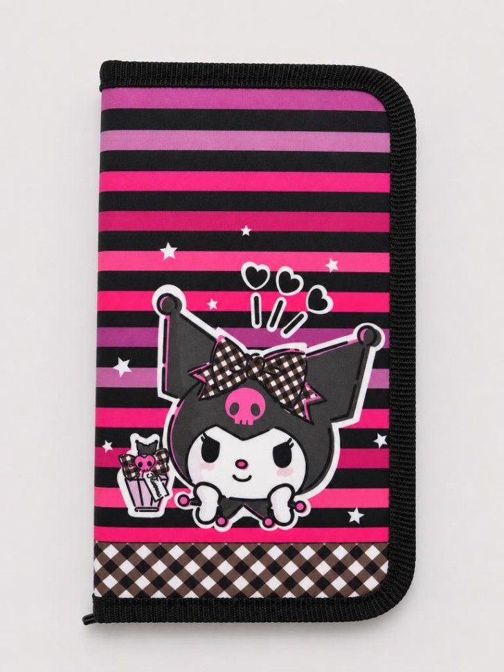 Пенал корпусный "Kuromi", полиэстер 210 ден (19*11см)