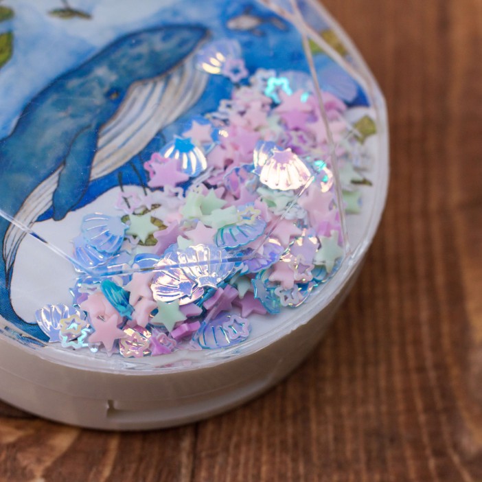 Контейнер для линз «Whale», white leaves 