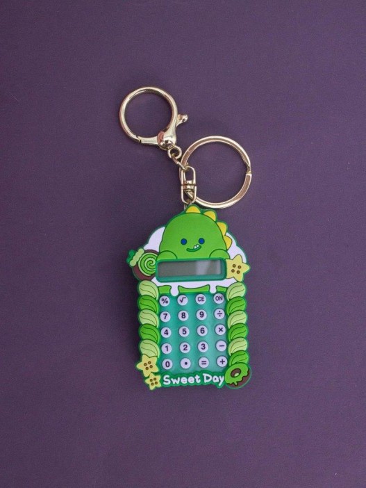 Брелок-калькулятор "Динозавр хулиган", зеленый 