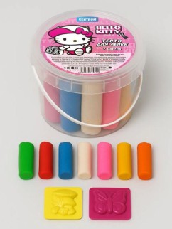 Набор теста для лепки "Hello Kitty" (2 формочки, 7 цветов*30гр)